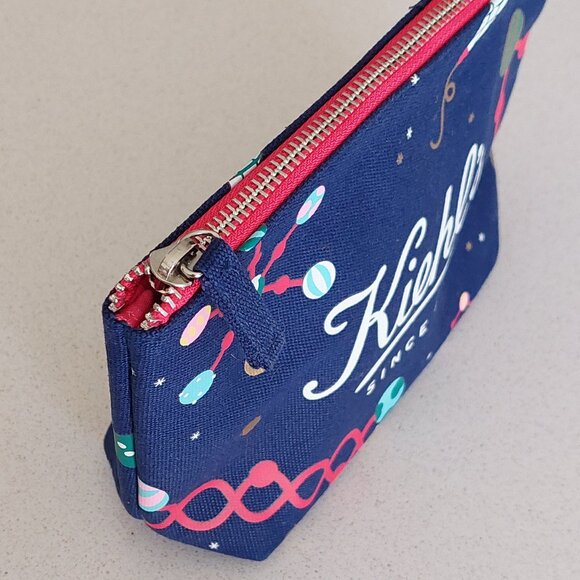 Kiehl's Since 1851 Blue Holiday Cosmetic Make-up Zip Case (NWOT) - Picture 7 of 16